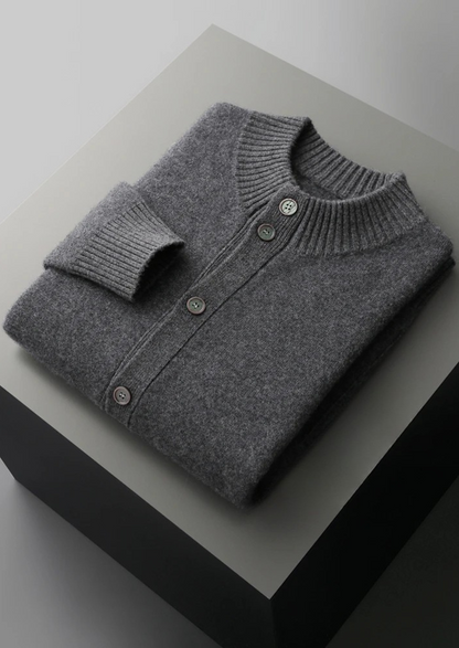 Cardigan Homme en Laine Châle avec Poches