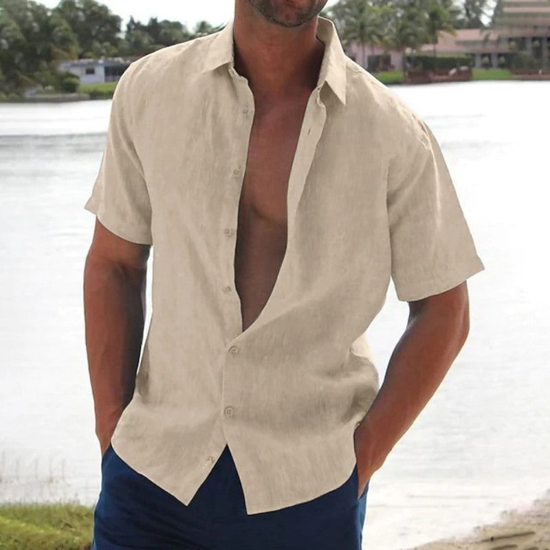 Chemise Homme Rouge à Manches Courtes Décontractée