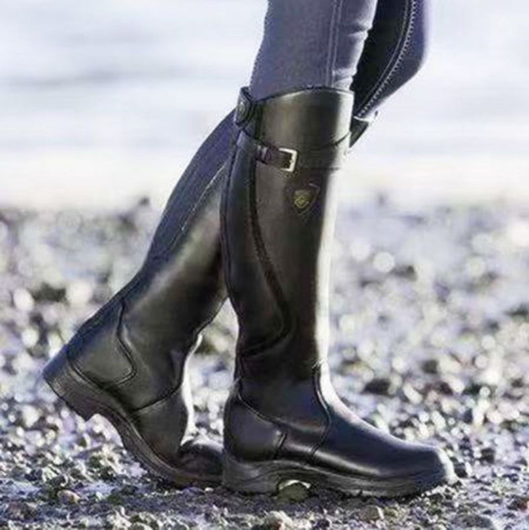 Bottes équitation femme cuir brun chic