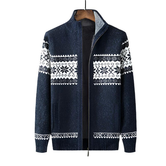 Gilet en laine épais bleu nuit pour homme - LuxeStyle