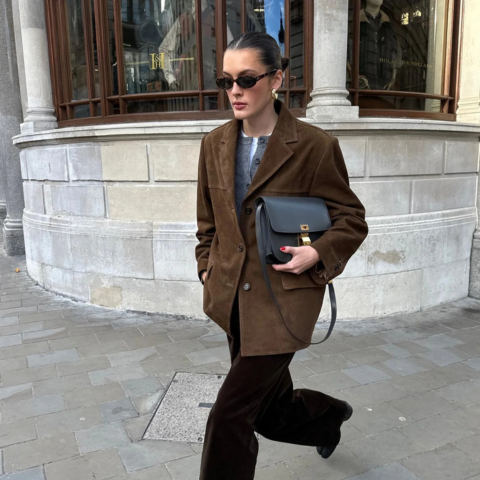 Veste en cuir femme élégante longue