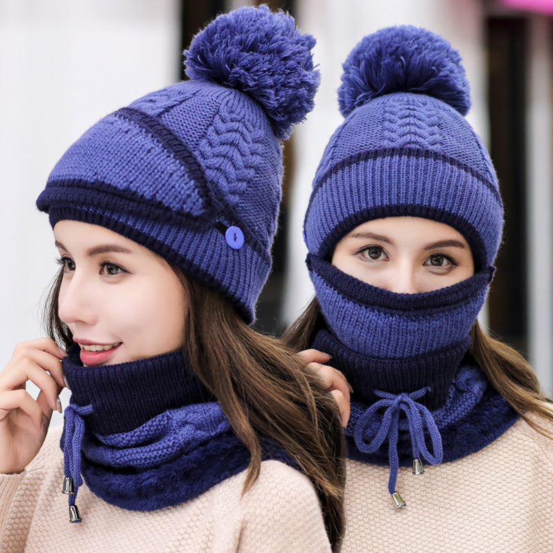 Chapeau et Écharpe Femme Hiver avec Masque Amovible - LuxeStyle