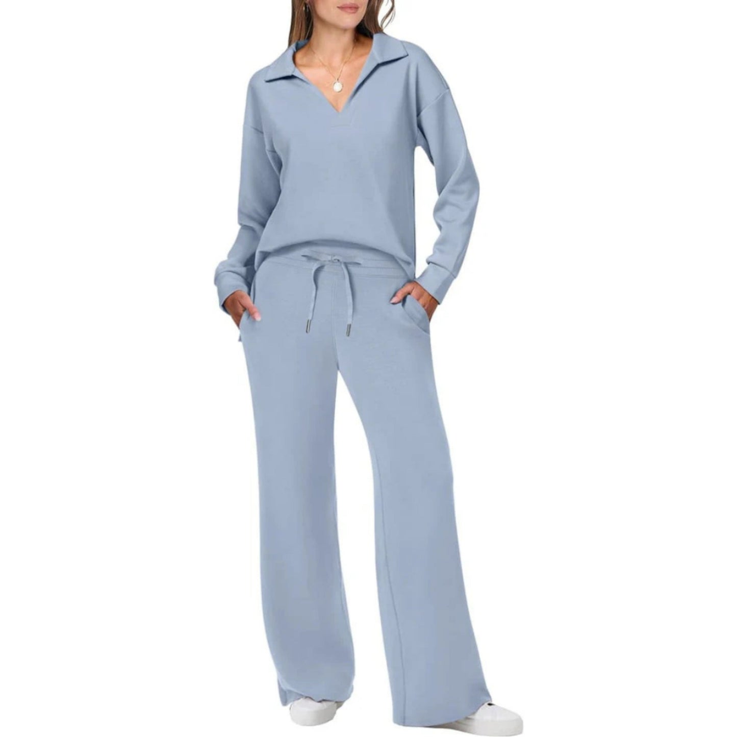 Survêtement Femme Décontracté Bleu Ciel - LuxeStyle