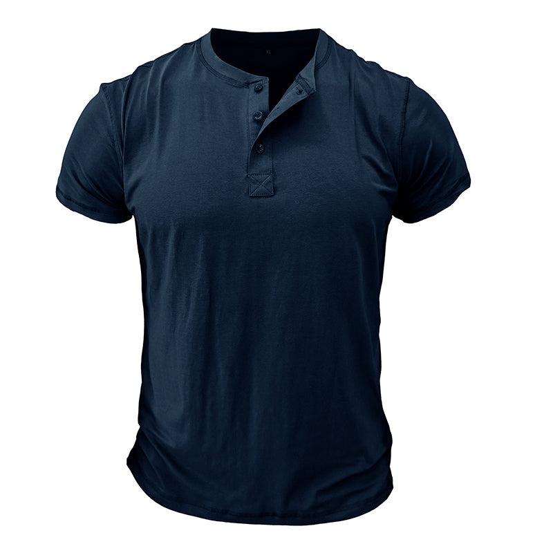 T-shirt Décontracté Marine Homme Manches Courtes - LuxeStyle