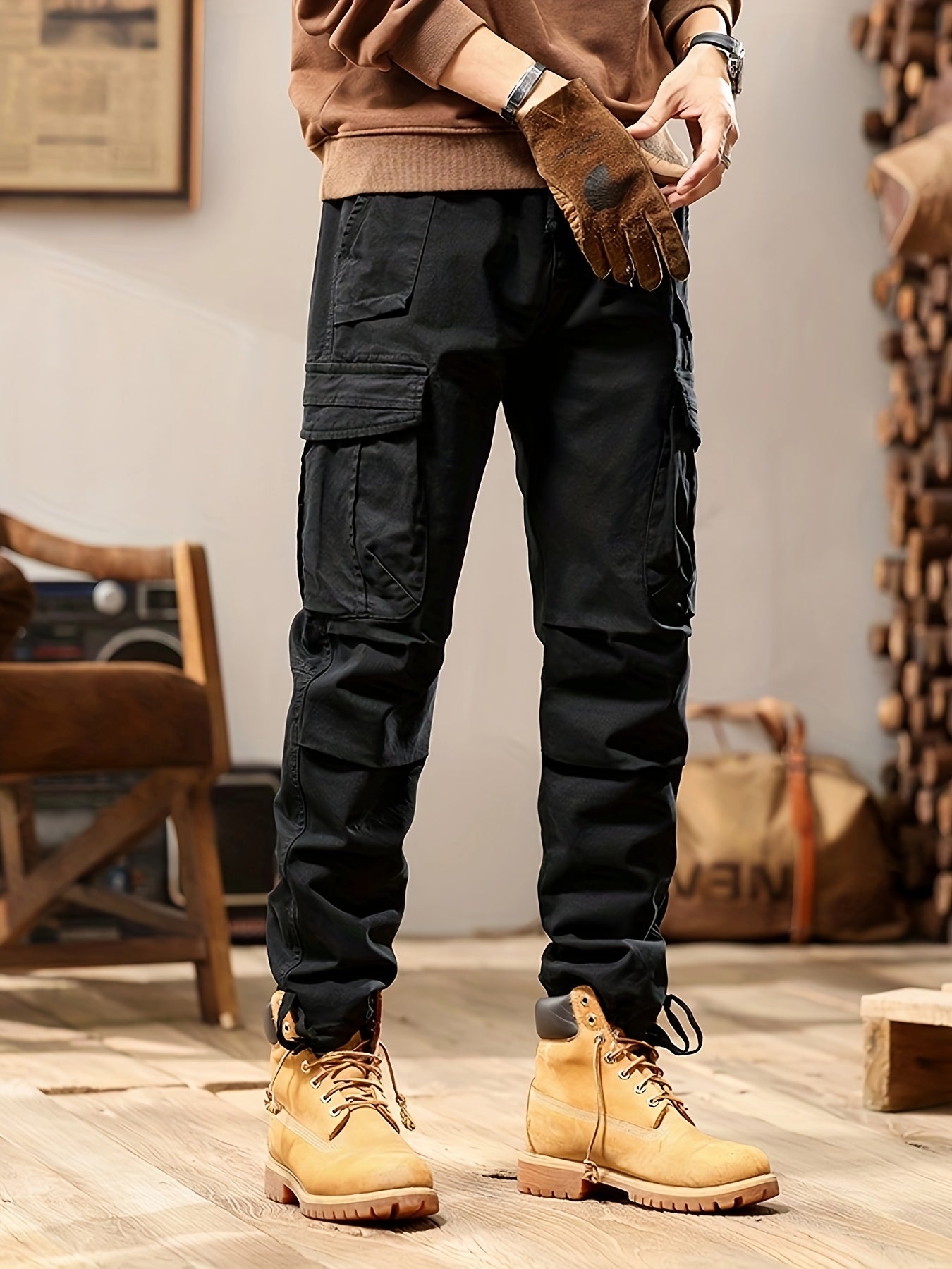 Pantalon Cargo Homme Résistant - Taille Slim avec Poches Multiples