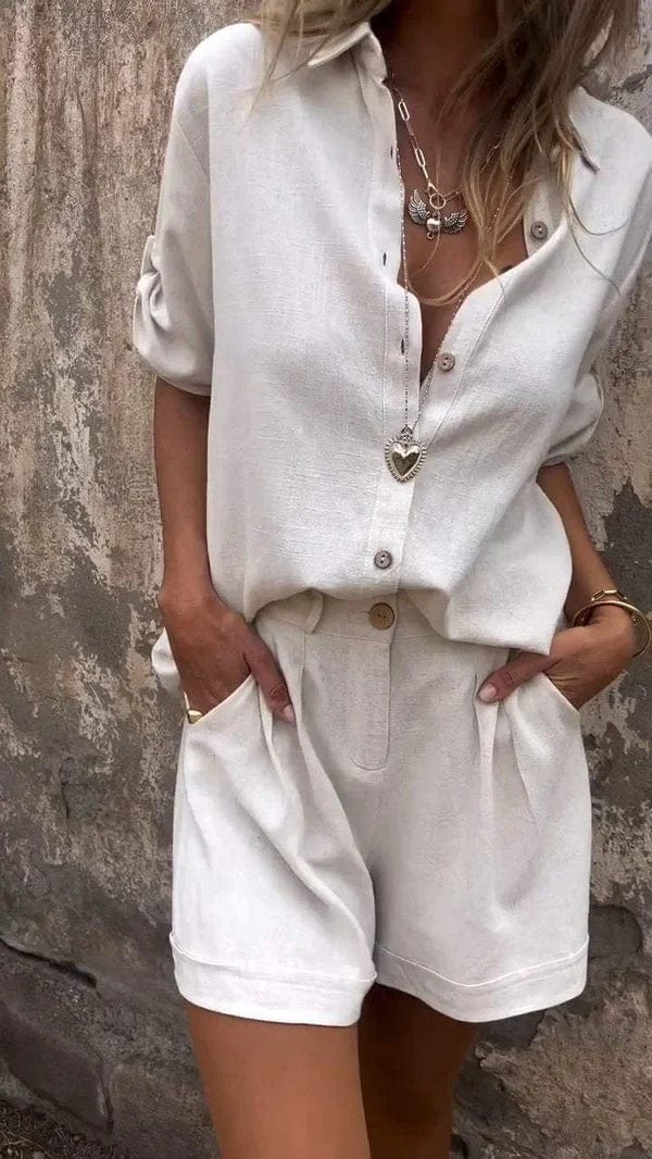 Short en Lin Femme Terracotta – Élégant et Léger pour Été