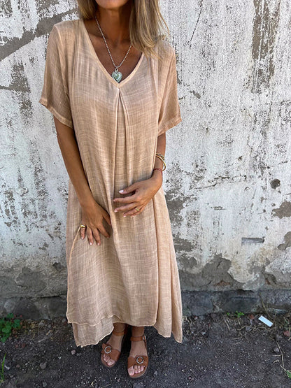 Robe longue détendue pour femmes relax
