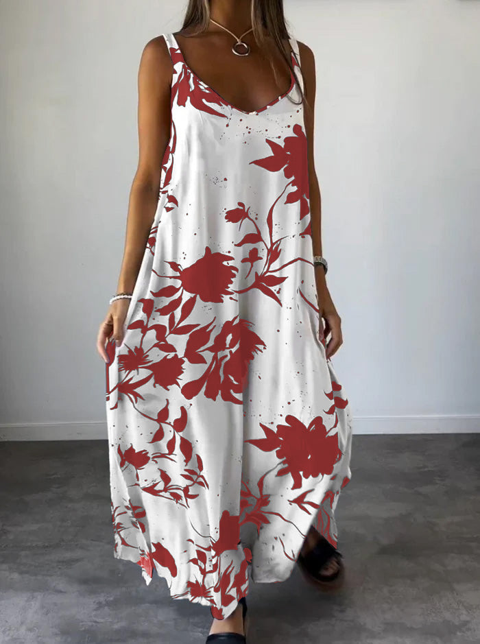 Robe Été Femme Fleurs Colorées Décolletée
