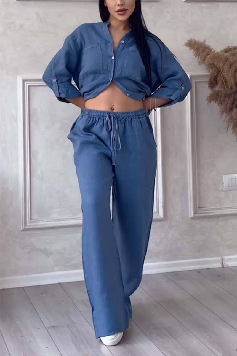 Tenue Femme Élégante Noir Chemisier et Pantalon Chic