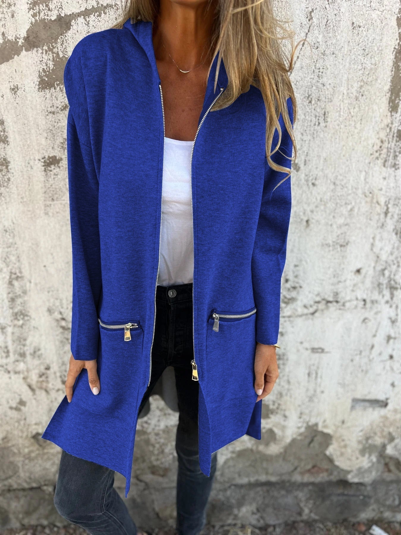 Veste feminine à manches longues et coupe décontractée