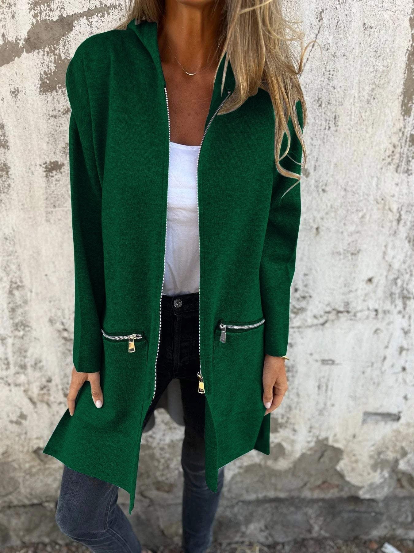 Veste feminine à manches longues et coupe décontractée