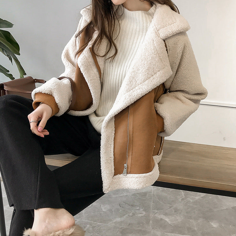 Manteau Femme Hivernal - Veste en Fausse Fourrure Élégante avec Capuchon & Fermeture Zippée - LuxeStyle