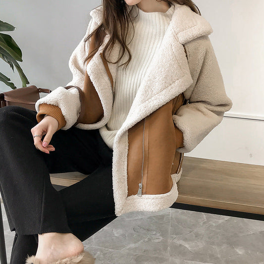 Manteau Femme Hivernal - Veste en Fausse Fourrure Élégante avec Capuchon & Fermeture Zippée - LuxeStyle