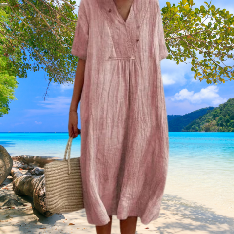 Robe Femme en Lin et Coton Chic Midi - LuxeStyle