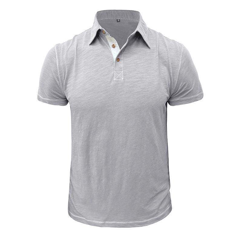 Polo Homme Marine à Manches Courtes
