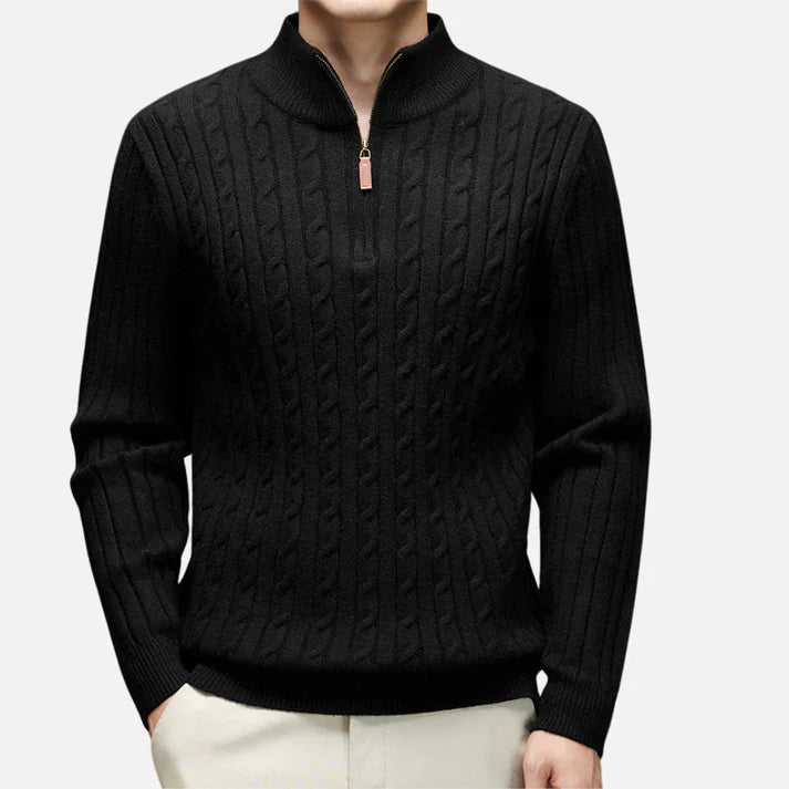 Pull Homme Col Polo Zippé Chaud et Stylish - LuxeStyle
