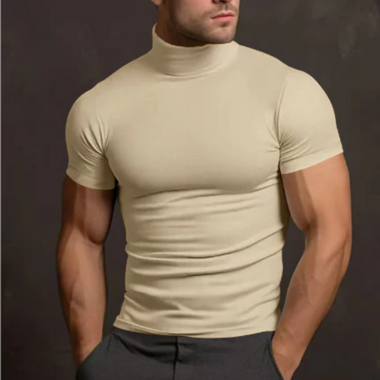 T-Shirt Homme Décontracté Col Roulé Taille Parfaite - luxestyle