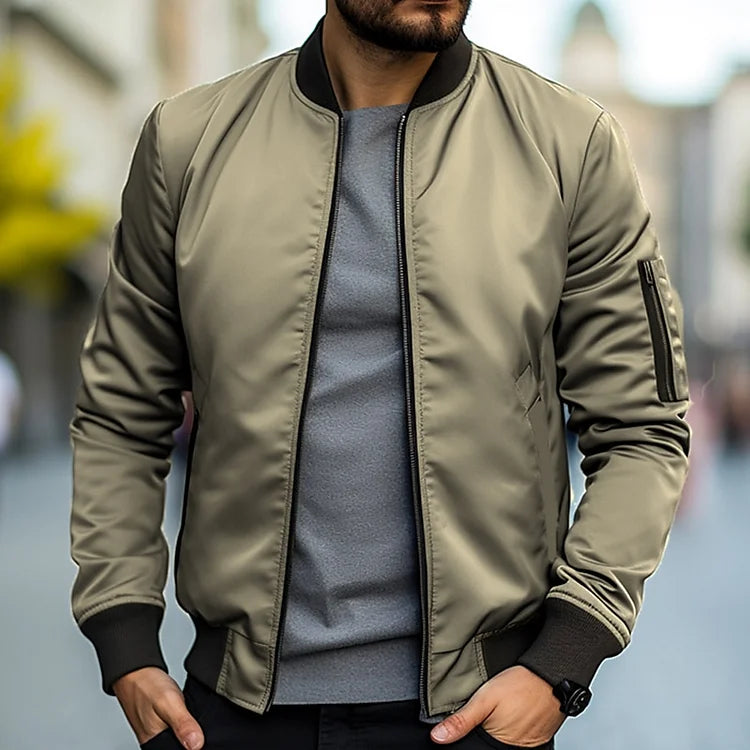 Blouson de pilote homme noir avec poches fermées