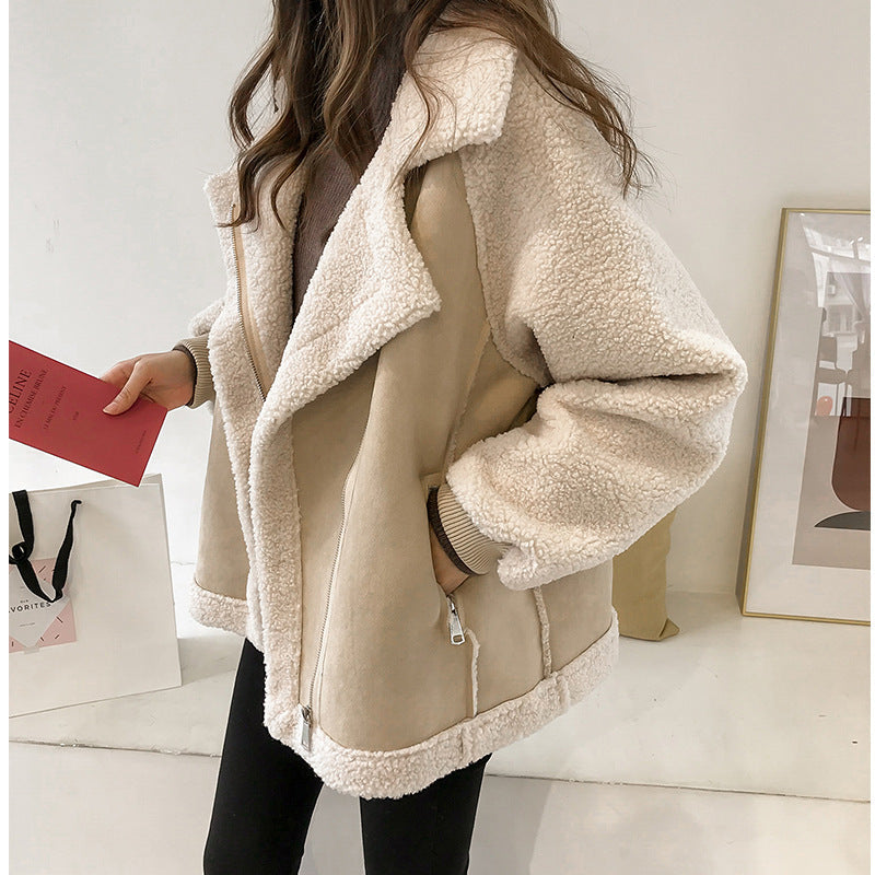 Manteau Femme Hivernal - Veste en Fausse Fourrure Élégante avec Capuchon & Fermeture Zippée