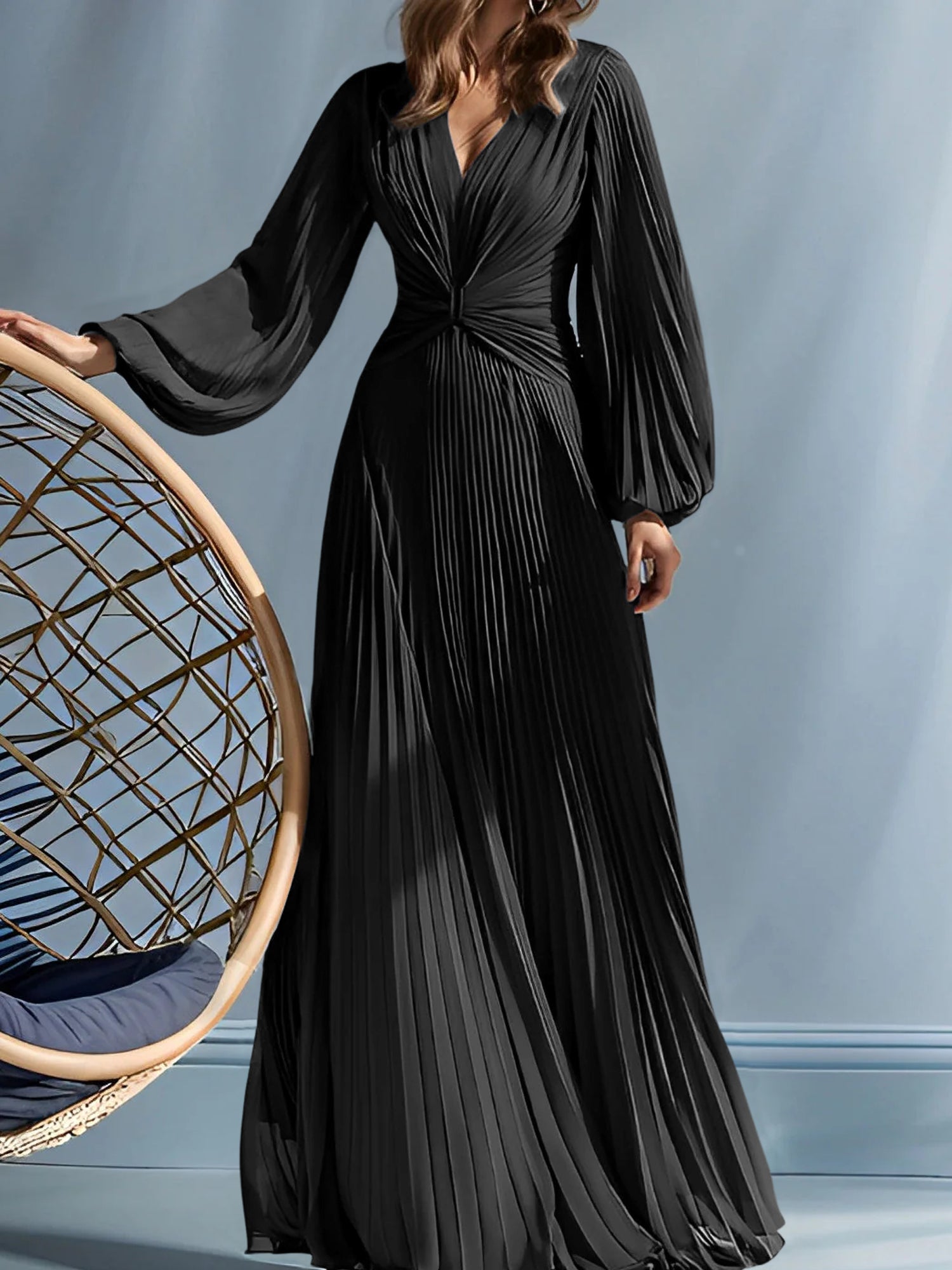 Robe de Soirée Élégante Noire Longue pour Femme Invitée - luxestyle