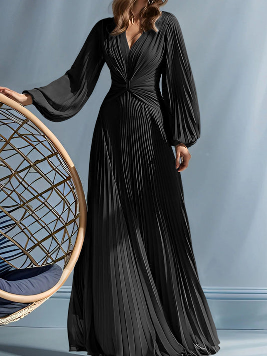 Robe de Soirée Élégante Noire Longue pour Femme Invitée - luxestyle