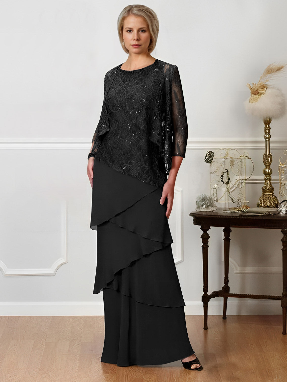 Robe De Soirée Élégante Manches Courtes Pour Femme | Grande Taille - luxestyle