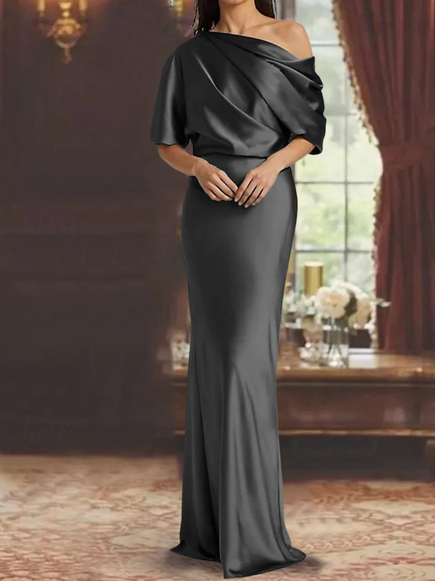 Robe de Soirée Épaules Décolletées pour Femme Grande Taille - luxestyle