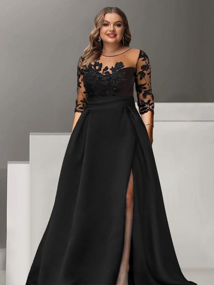 Robe de Soirée Élégante à Fleurs pour Femme Grande Taille