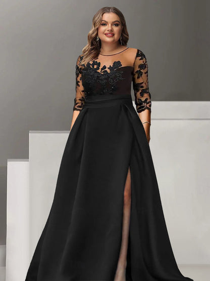 Robe de Soirée Élégante à Fleurs pour Femme Grande Taille