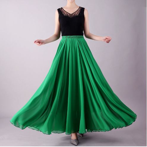 Jupe maxi soleil en voile léger pour femme