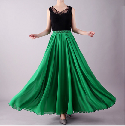 Jupe maxi soleil en voile léger pour femme