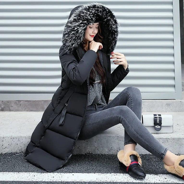 Manteau Femme Hiver à Capuche avec Manches Longues