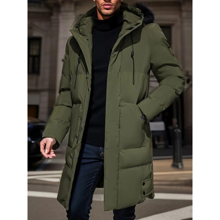 Veste Parka Élégante avec Ceinture pour Homme Hiver