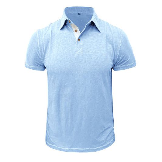 Polo Homme Marine à Manches Courtes - LuxeStyle