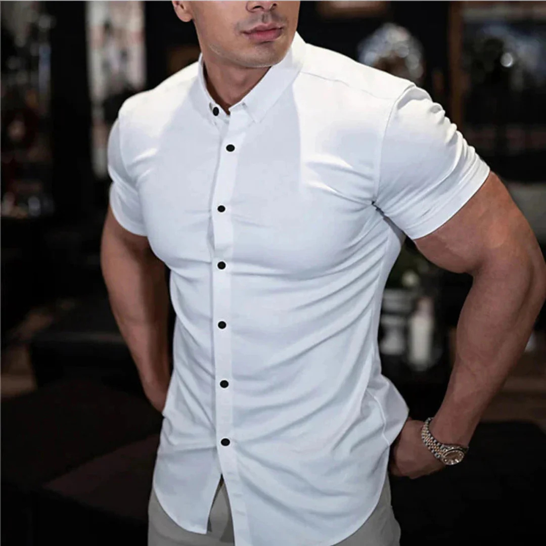 Chemise Homme Élégante Manches Courtes