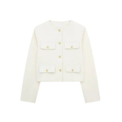 Veste Femme Élégante Boutons Luxe