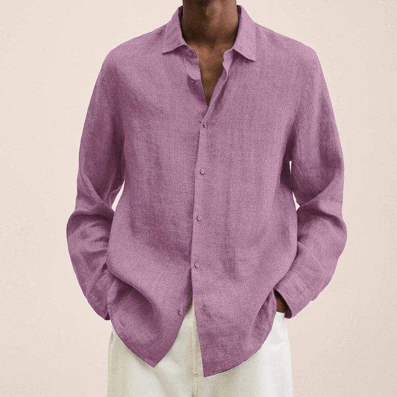 Chemise Homme Lin Fraîche Manches Longues