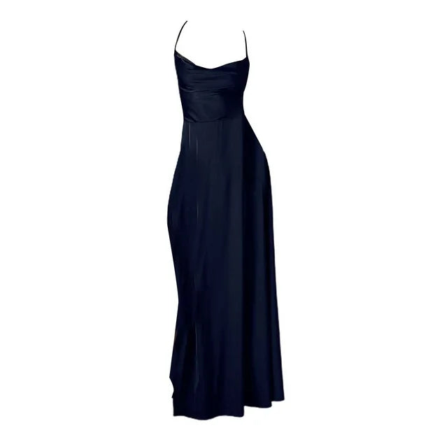 Robe de soirée élégante sans manches femme longue