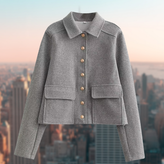 Veste Femme Élégante à Boutons pour Automne - LuxeStyle