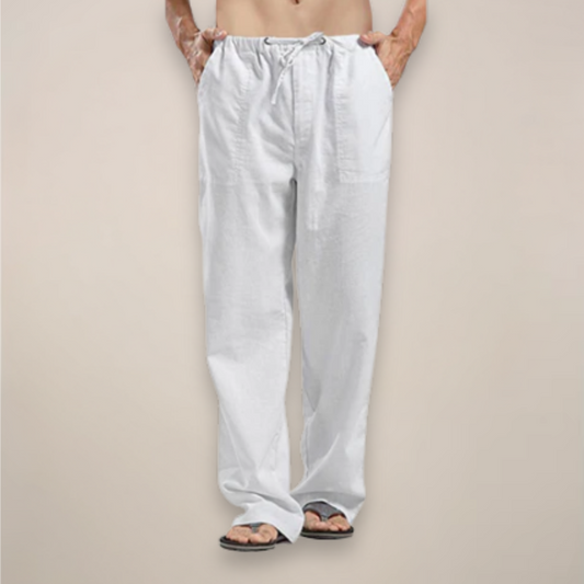 Pantalon Lin Clair Élastique Homme - LuxeStyle