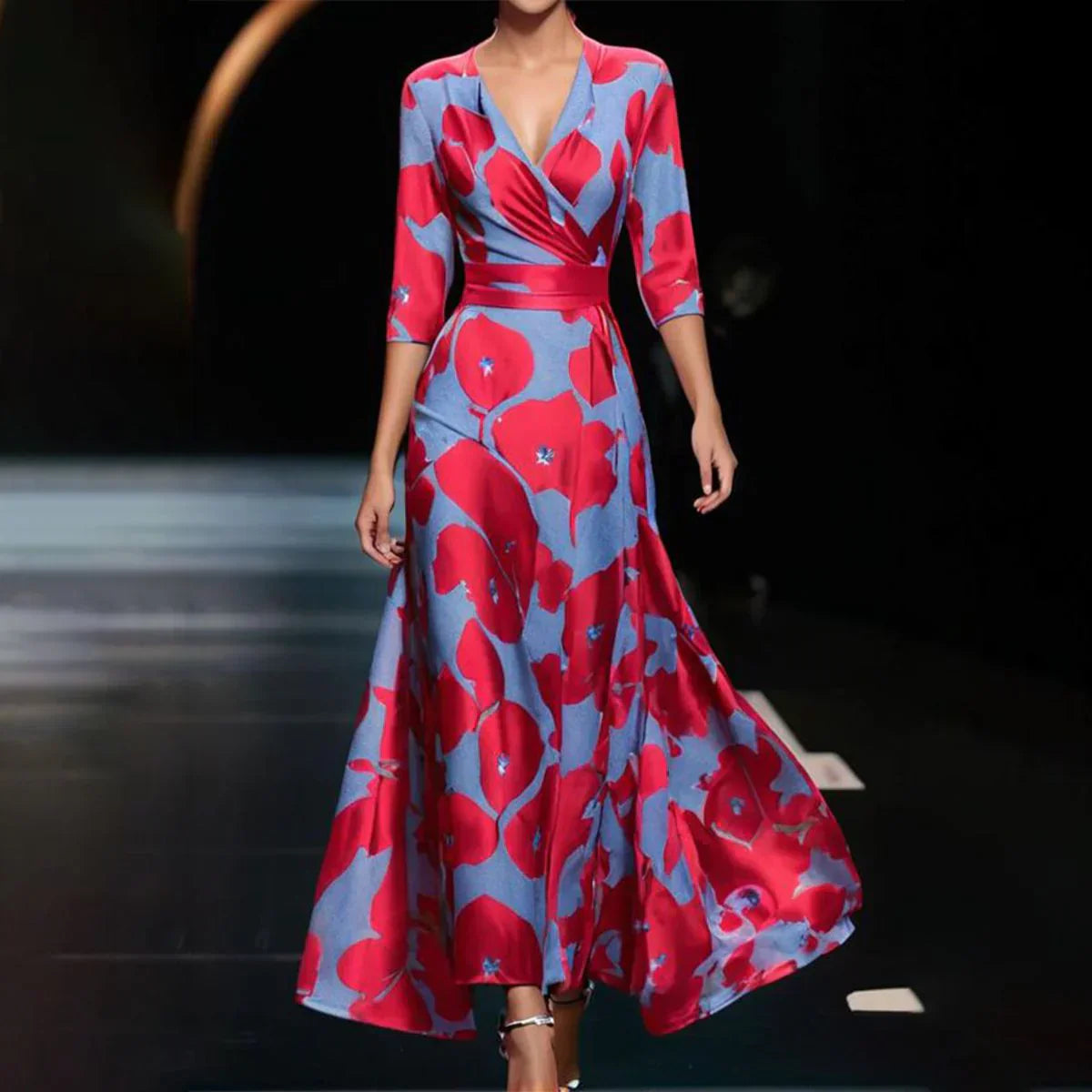 EmmaChic™ – Robe Longue Fleurie Femme Confortable
