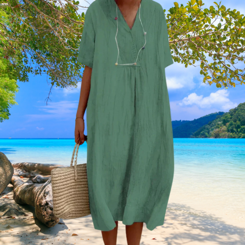 Robe Femme en Lin et Coton Chic Midi