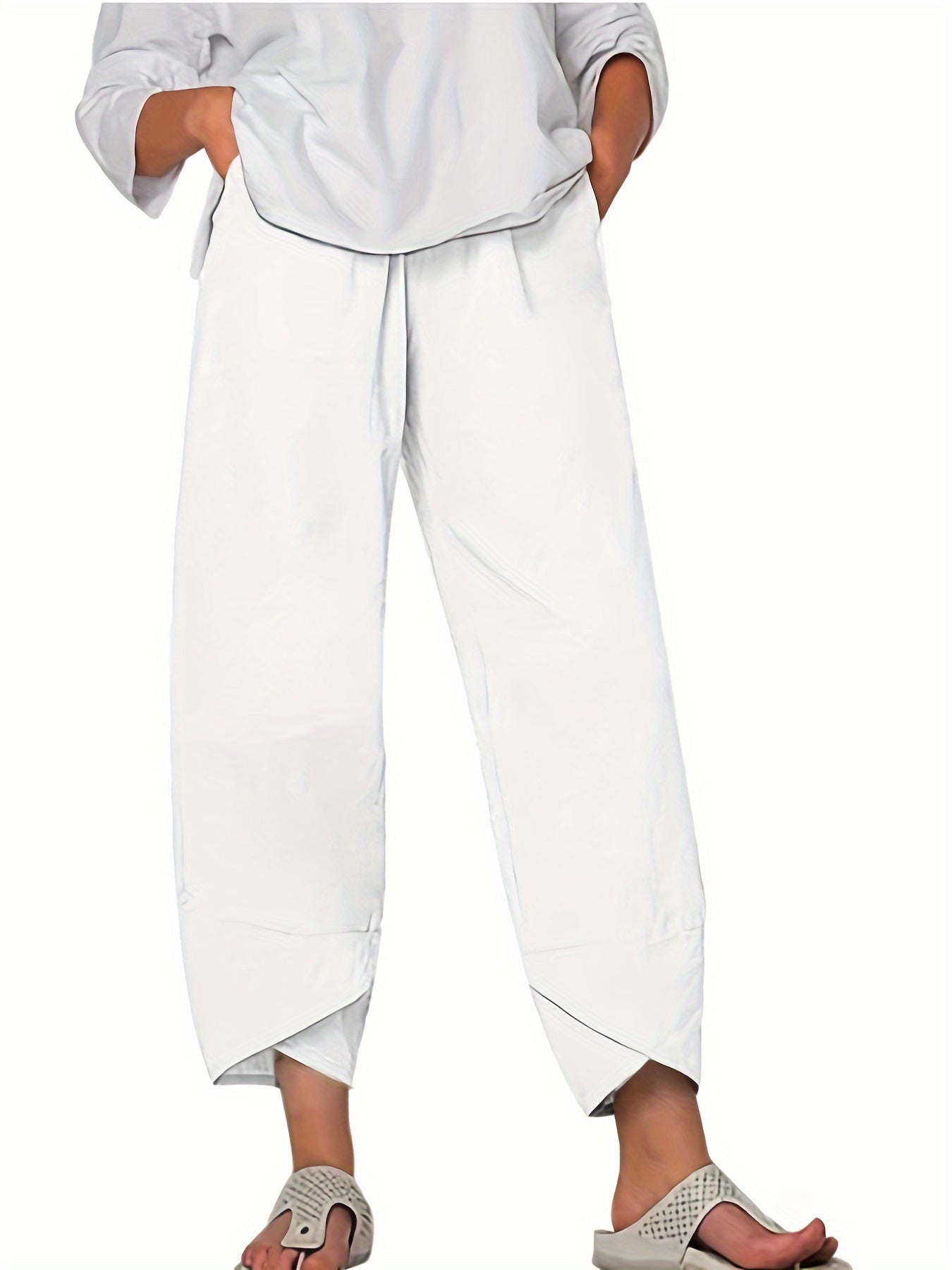 Pantalon femme orange vif, largement confortable et décontracté
