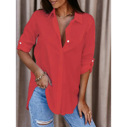 Chemise Féminine Élégante Manches Longues