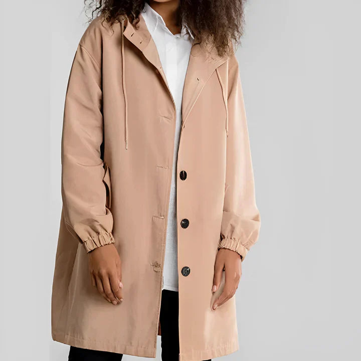 Manteau de pluie turquoise femme à capuche