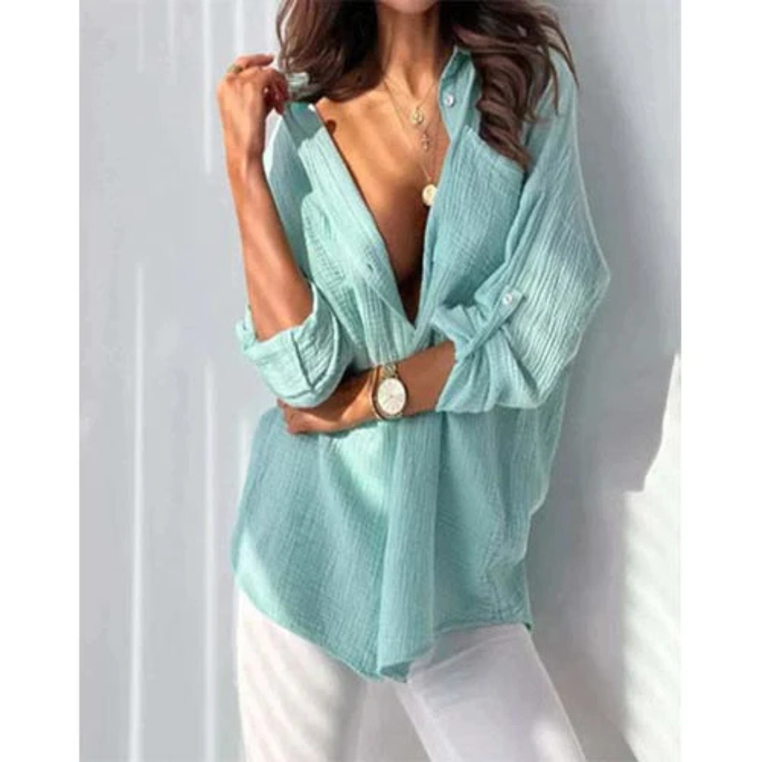 Chemise Été Féminine Décontractée | Boutons Pression