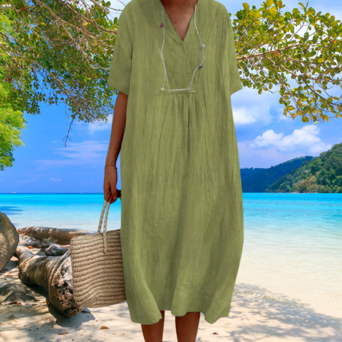 Robe Femme en Lin et Coton Chic Midi