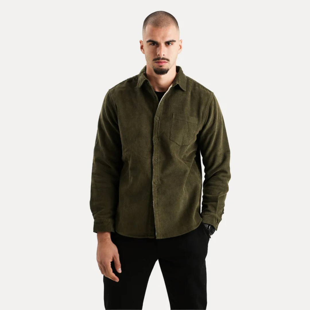 Chemise Velours Marine Élégante Homme