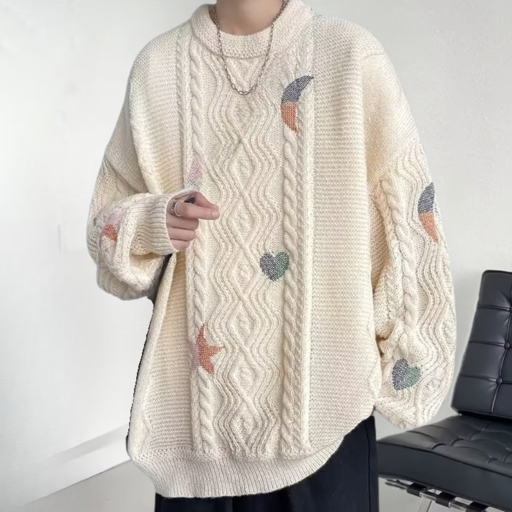 VADISLAV - Pull Tricoté Ample Décontracté pour Hommes