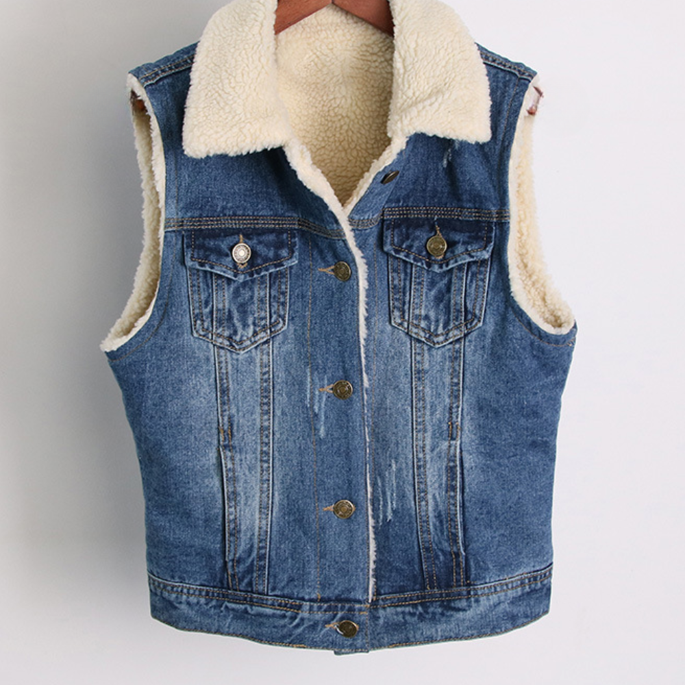 CLAIRE - Gilet d'hiver en denim pour femme